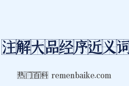注解大品经序近义词是什么意思的图片